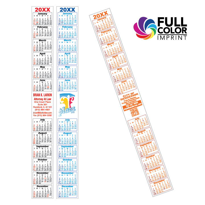 KWV-47 Kwik-Stik® Vertical Strip Calendar (FULL Color)