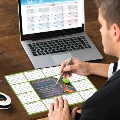 Alternative view of Kwik-Stik® FULL Color Write-on/Wipe-off Year-at-a-Glance Wall or Table Calendar Skin