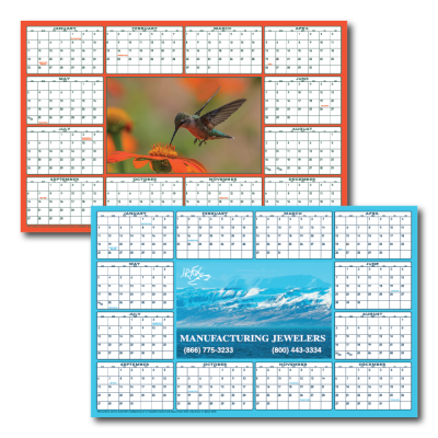 Kwik-Stik® FULL Color Write-on/Wipe-off Year-at-a-Glance Wall or Table Calendar Skin