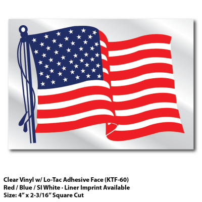 Alternative view of Patriotic American Flag on Clear Vinyl