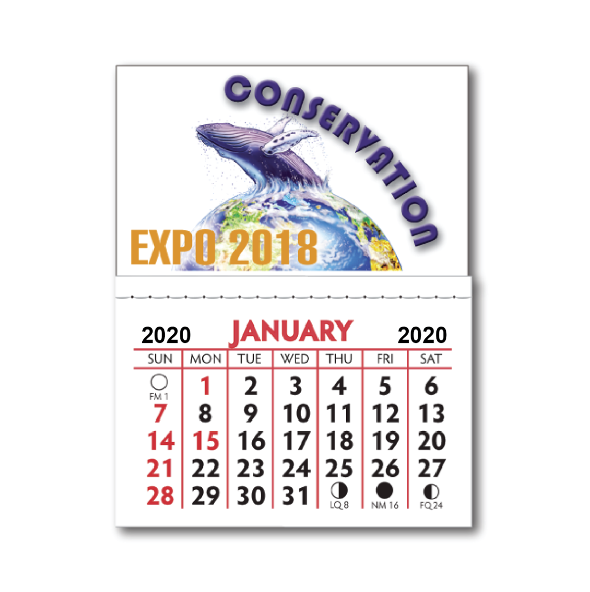 Kwik-Stik® KWV-124 Petite FULL Color Smooth Vinyl Calendar